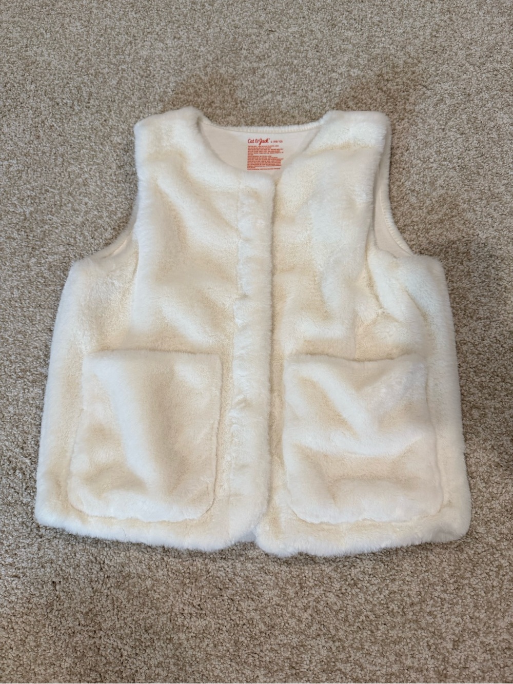Cat & Jack Off-White Faux Fur Vest